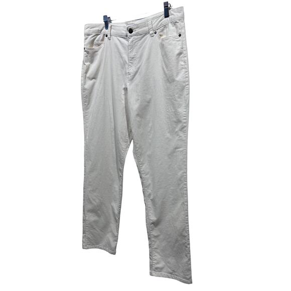 Coldwater Creek Wmns 12 Straight Leg Corduroy Stretch Trouser Pants Cream/Ivory - Picture 9 of 12